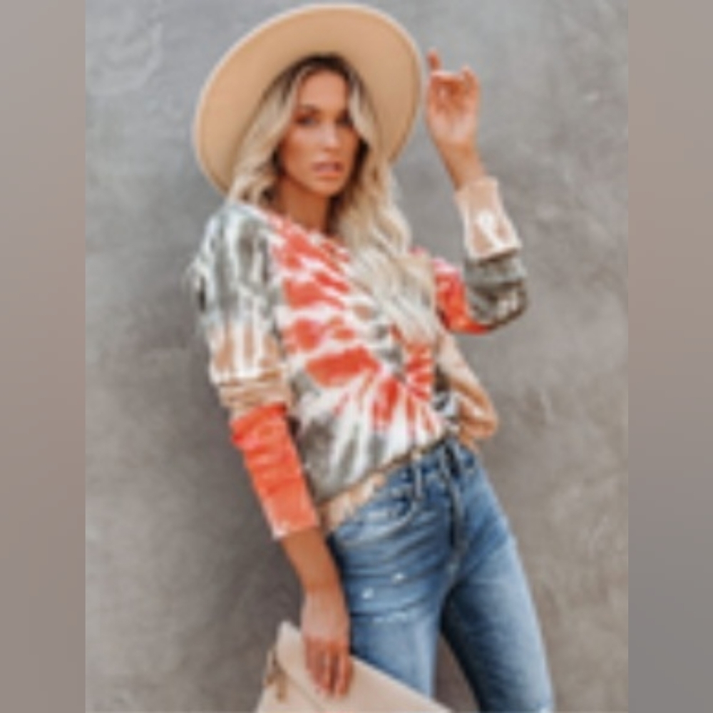 Vici Say So Cotton distressed tie dye knit top FATE worn once